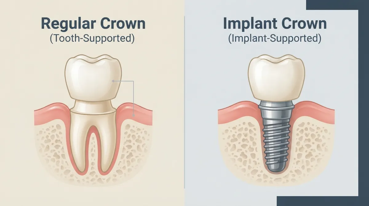 Implant Crown vs. Regular Crown: What's the Real Difference?