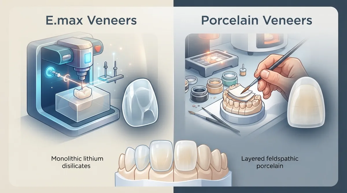 emax veneers vs porcelain veneers