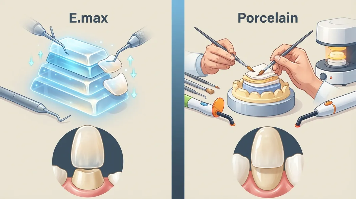 emax veneers vs porcelain veneers