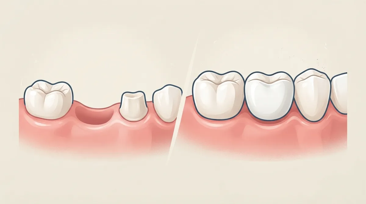 dental bridge vs crown