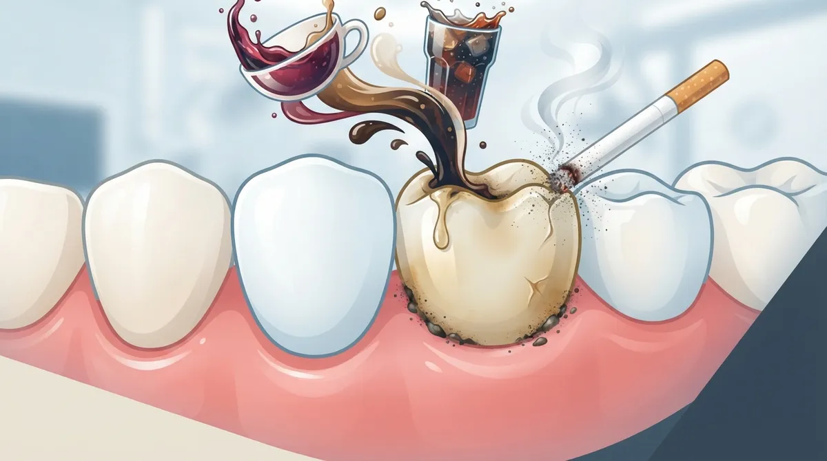 crown staining discoloration