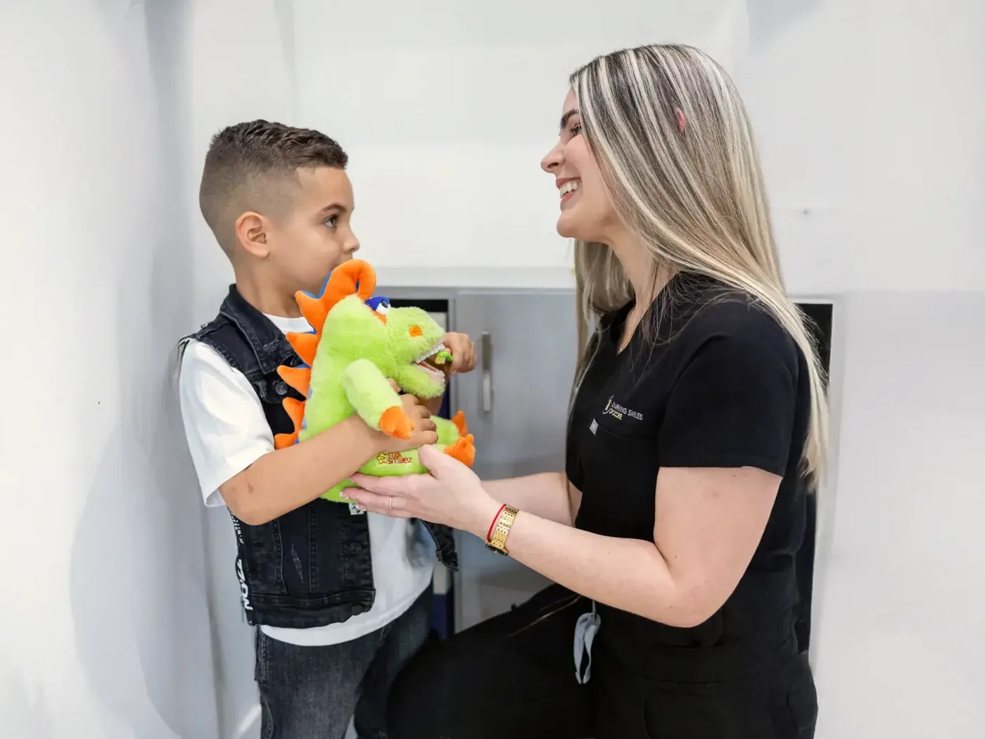 Comfortable pediatric dental room at Charming Smiles